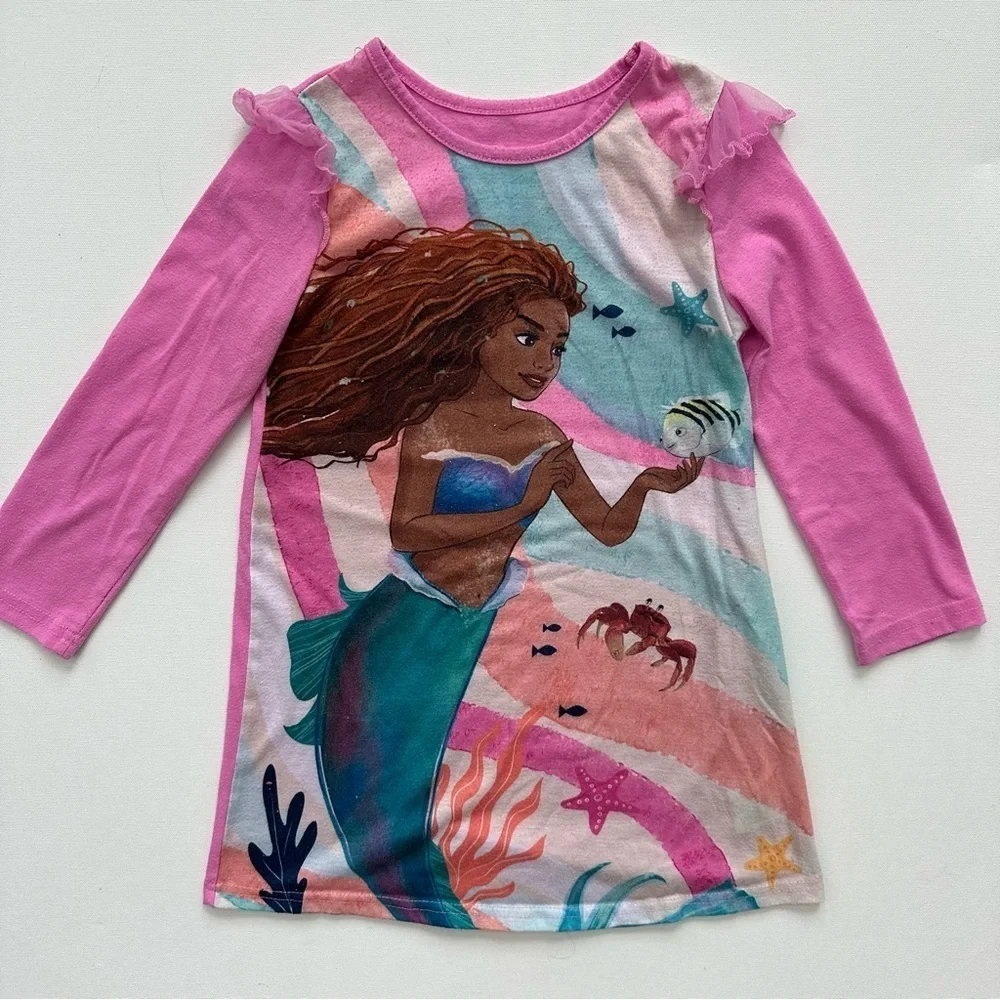 Disney Pink Little Mermaid Nightgown Size 6